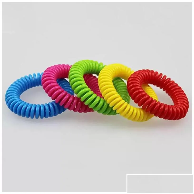 pest control stock mosquito repellent bracelet elastic coil spiral hand wrist band telephone ring chain anti-mosquito bracelets drop