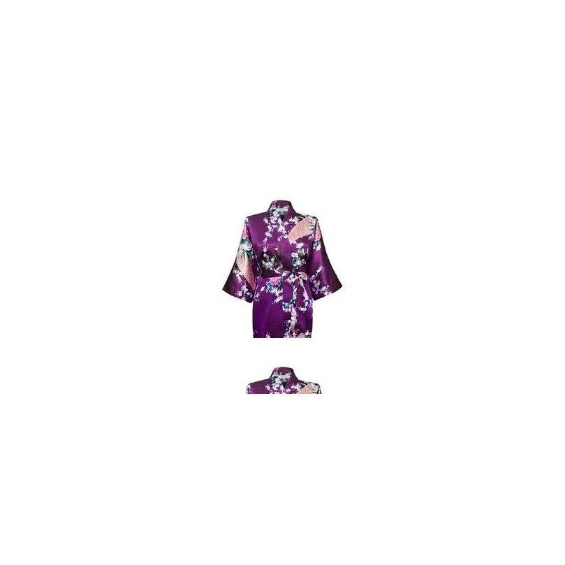 womens solid royan silk robe ladies satin pajama lingerie sleepwear kimono bath gown pjs nightgown 17 colors3699