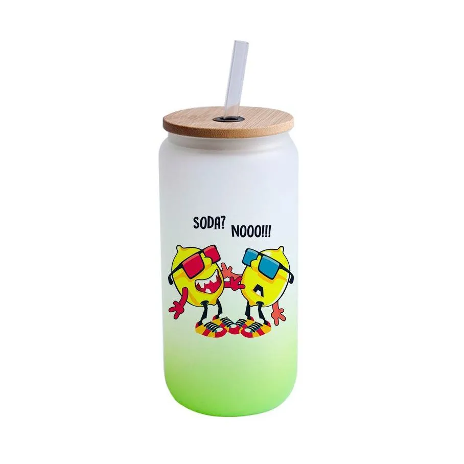 wholesale 20oz sublimation blank beer can glass with bamboo lids and straw borosilicate glasses tumbler mason jar blanks for iced coffee juice soda