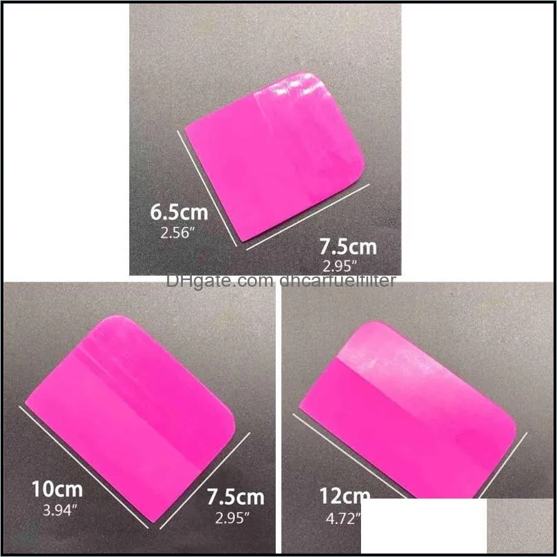 Car Sponge Pink Scraper Soft Rubber Window Squeegee Tint Tools Glass Water Wiper Vinyl Wrap Blade Auto Home Office W91FCar