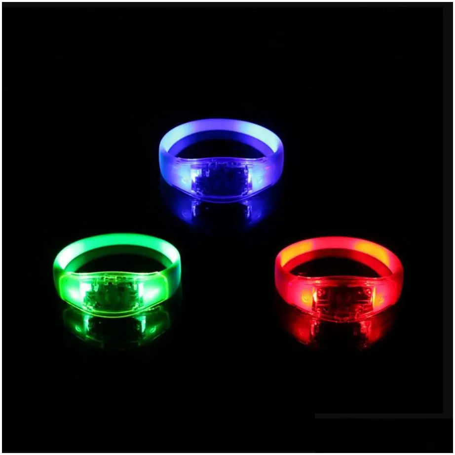 party favors silicone sound controlled led light bracelet activated glow flash bangle wristband gift wedding halloween christmas