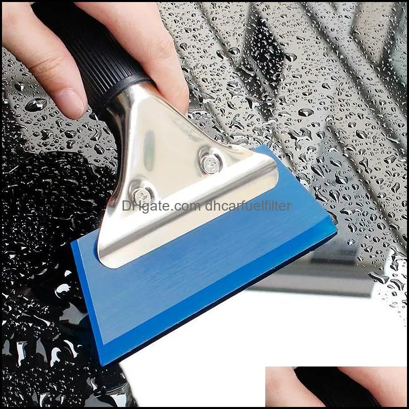 Car Sponge Snow Scraper Filming Tool Stainless Handle Soft Tendon Glass Film Squeezing Water Cleaning Wiper Accessories