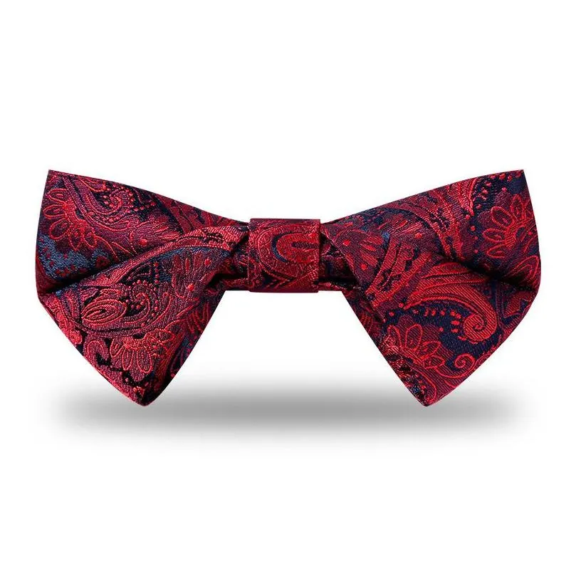 Bow Ties 2022 Designer Brand Retro Bowtie For Men Italian Style Groom Wedding Party Butterfly Tie Polyester Silk Two Layer Gift Box