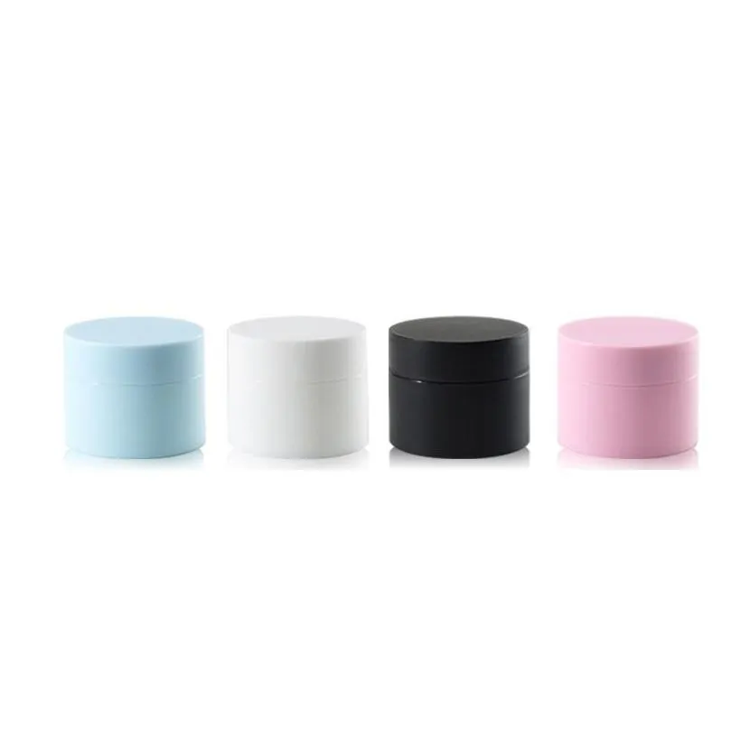 wholesale high quality 5g 15g 20g 30g pp cosmetic cream jars packing bottles with lid empty lotion container black blue pink white