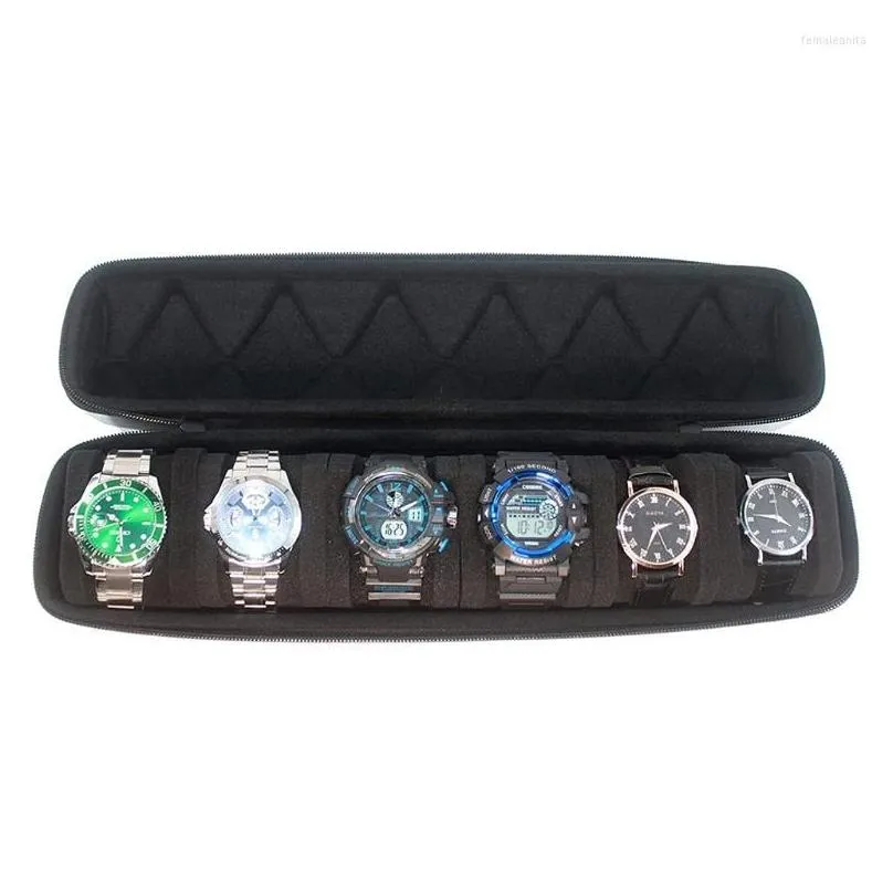 Jewelry Pouches 5 Slots Watch Roll Travel Portable EVA Storage Box For Men Women Lovers Organizer And Display Case