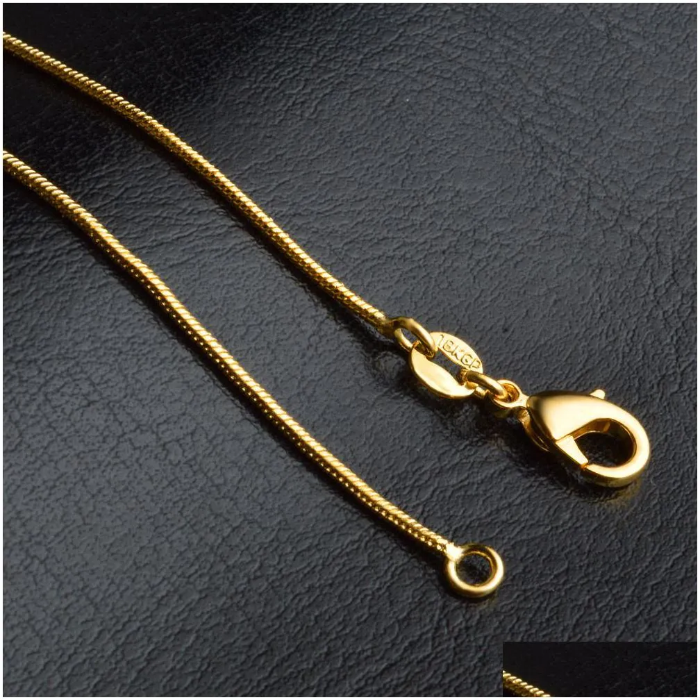 promotion sale 18k gold chain necklace 1mm 16in 18in 20in 22in 24in 26in 28in 30in mixed smooth chain necklace unisex necklaces