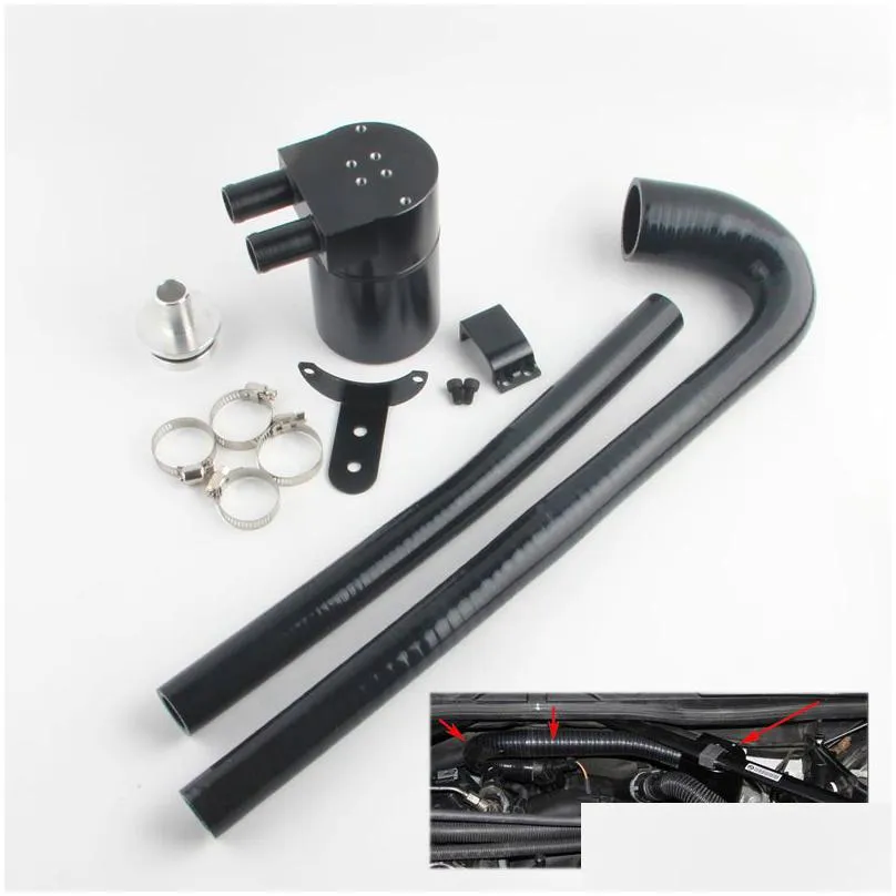 black aluminum alloy reservior oil catch can tank with radiator hose for bmw 125i 220i 228i 320i 328i 420i 428i n20 n26