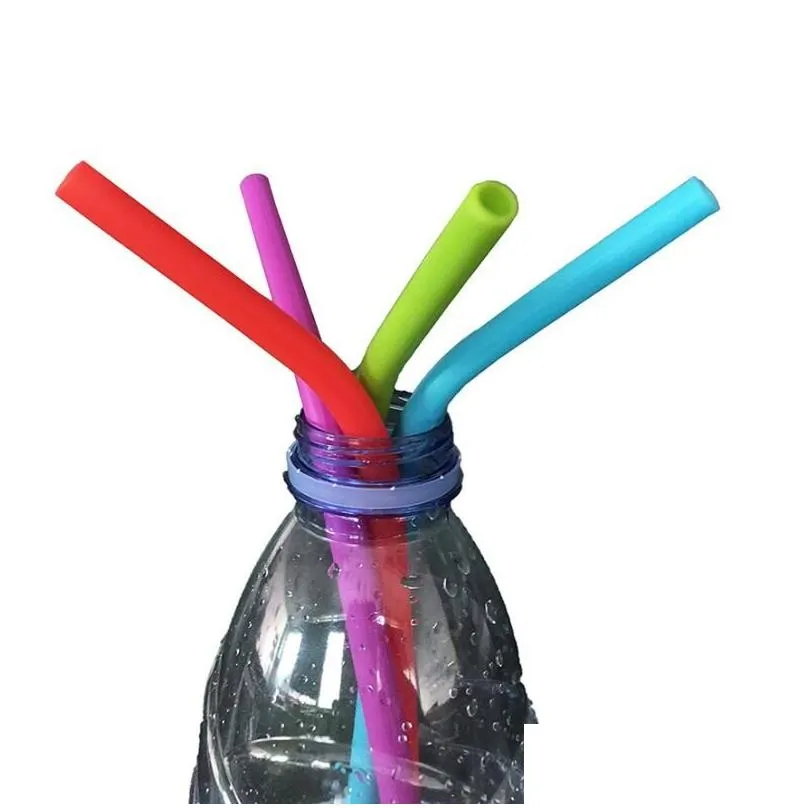 silicone straws 24 styles food grade fold drinks recycling silicone cocktail straws candy color straw party supplies straight curve straw