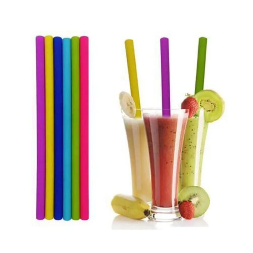 silicone straws 24 styles food grade fold drinks recycling silicone cocktail straws candy color straw party supplies straight curve straw
