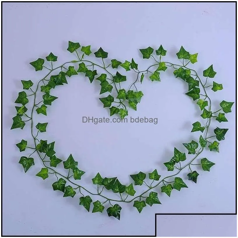 decorative flowers wreaths flowers leaves 2m artificial green grape leaf other boston ivy vines decorated fake flower cane wholesa