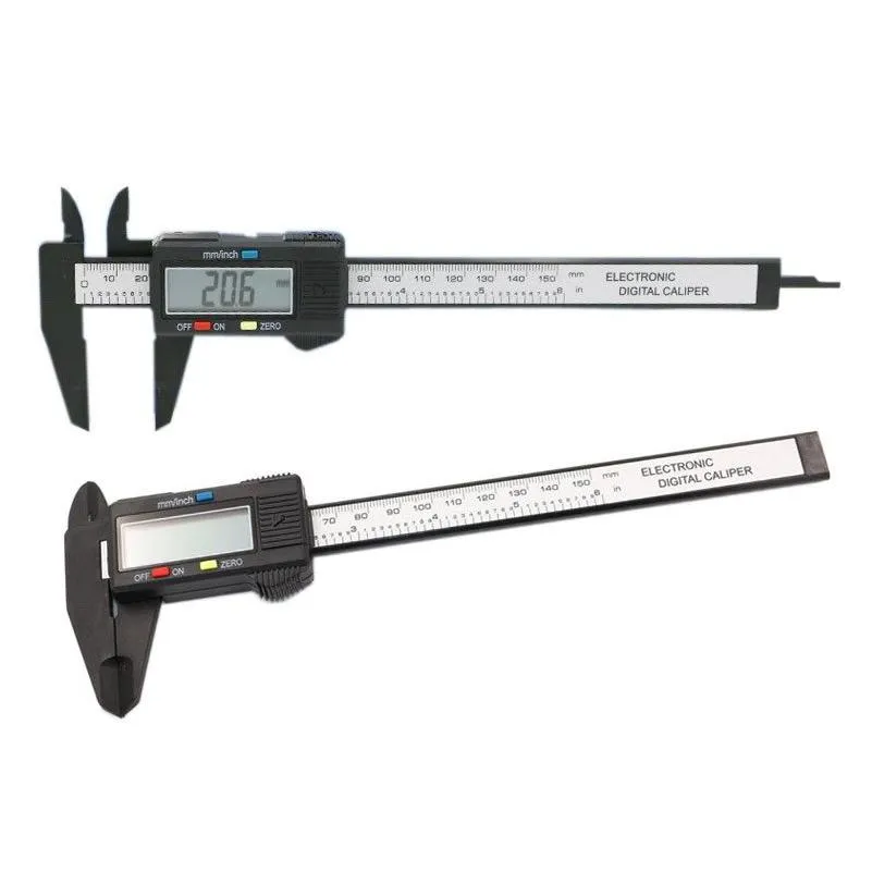 wholesale 150mm 6inch LCD Digital Electronic Carbon Fiber Vernier Caliper Gauge Micrometer free shipping