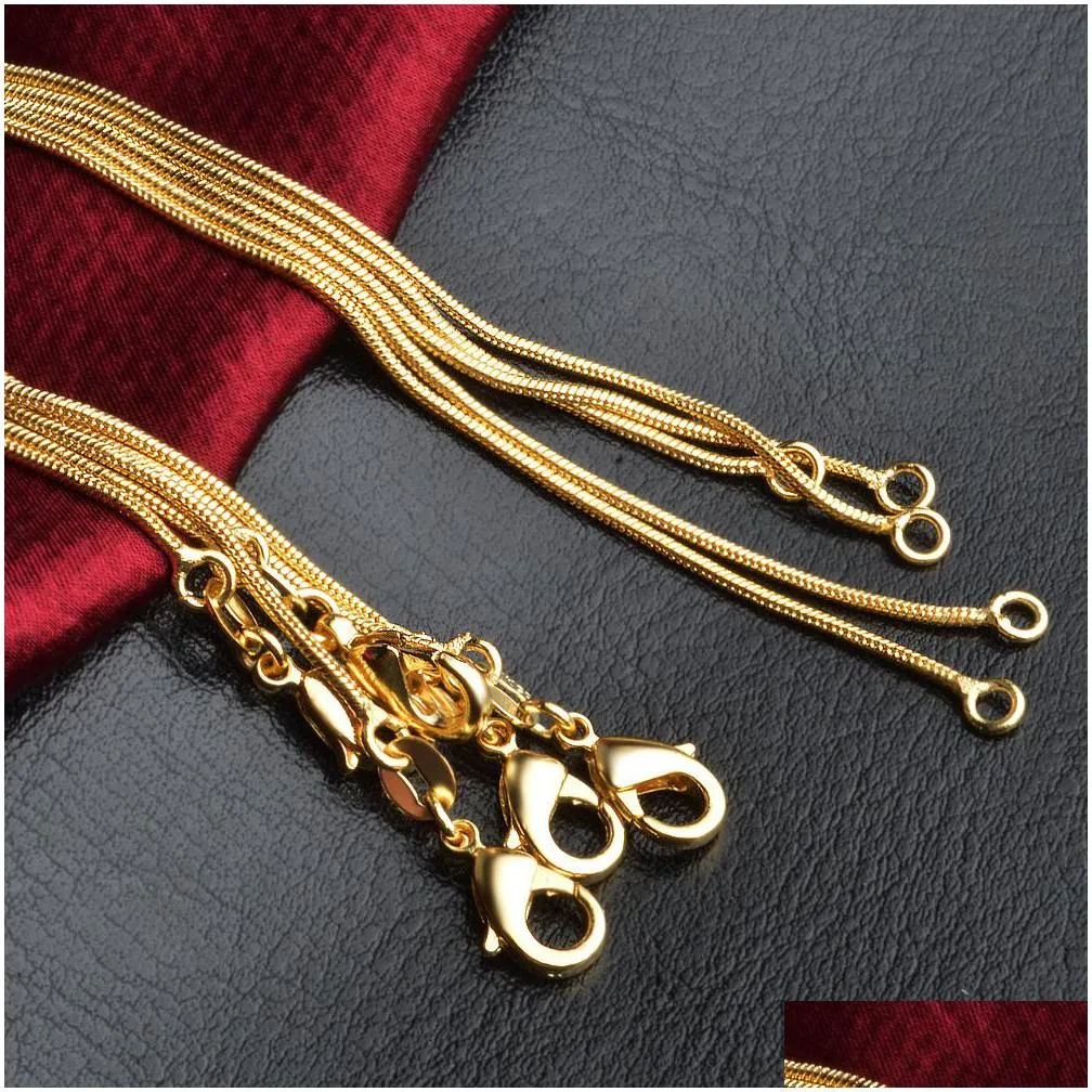 promotion sale 18k gold chain necklace 1mm 16in 18in 20in 22in 24in 26in 28in 30in mixed smooth chain necklace unisex necklaces