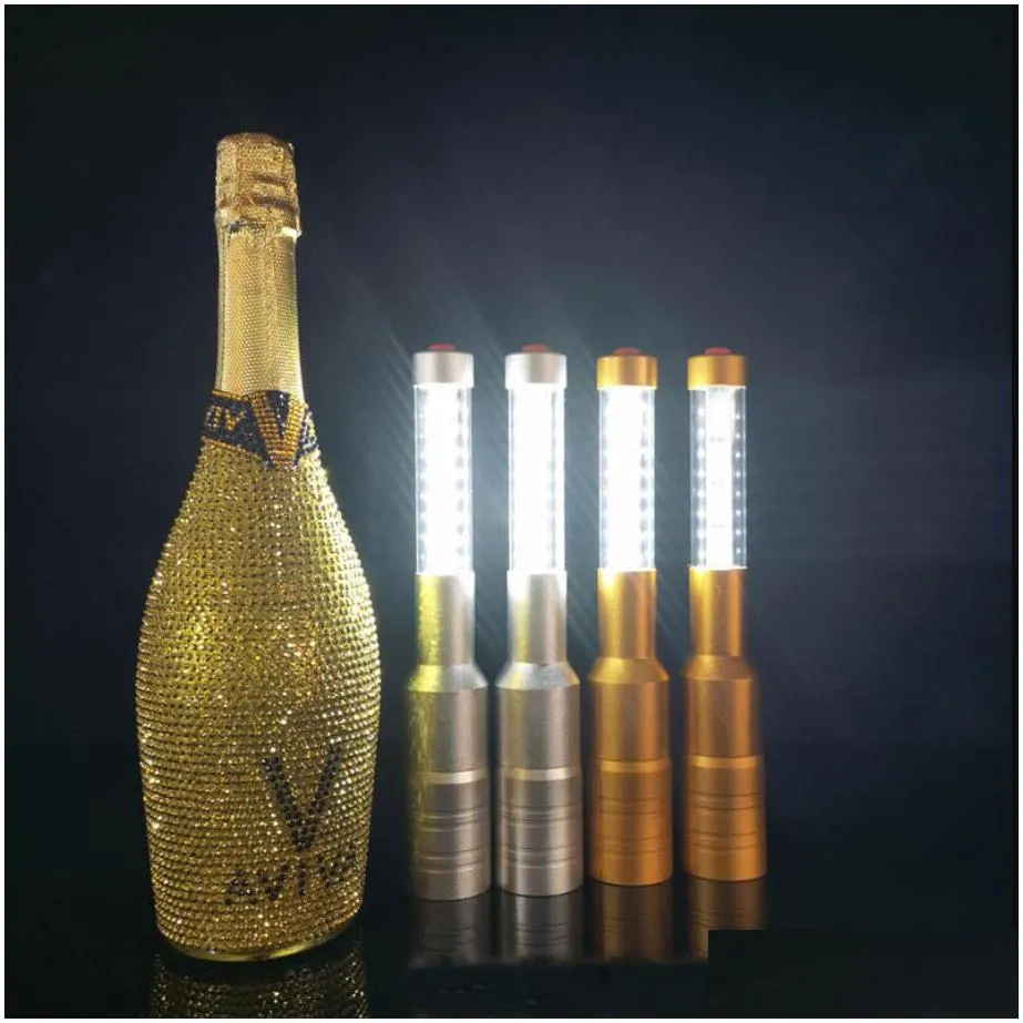 rechargeble led strobe baton champagne bottle flashing stick light glow lamp for ktv bar club birthday party decoration