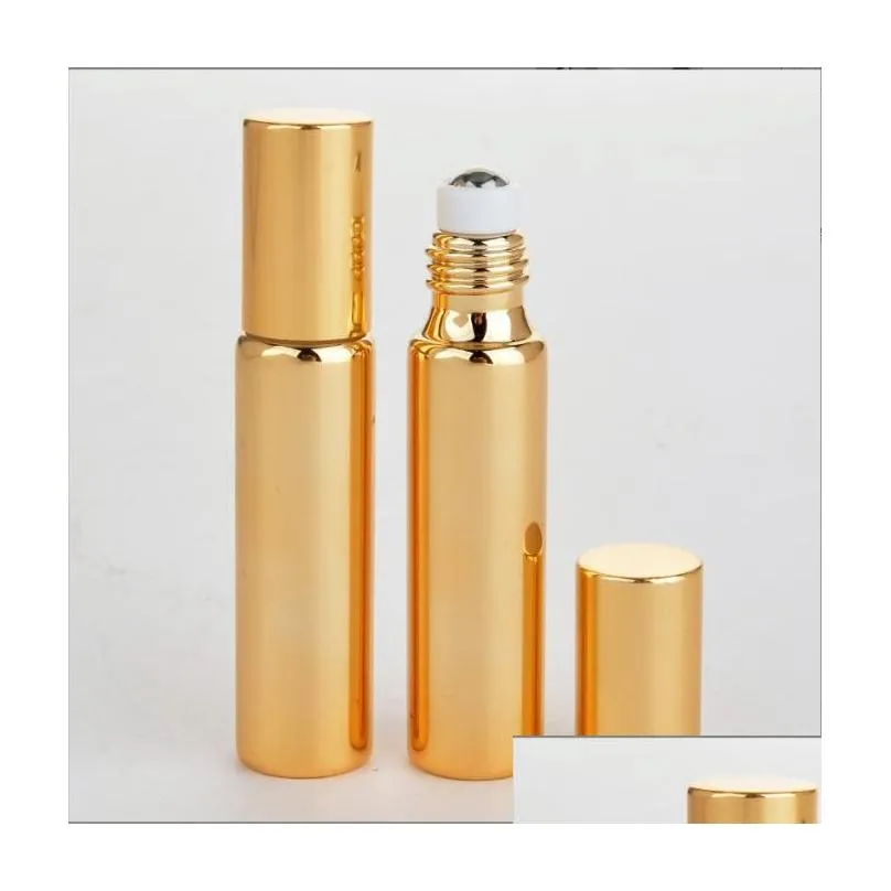 wholesale refillable glass roll on bottles  oil perfume bottle jars with stainless steel roller balls for travel