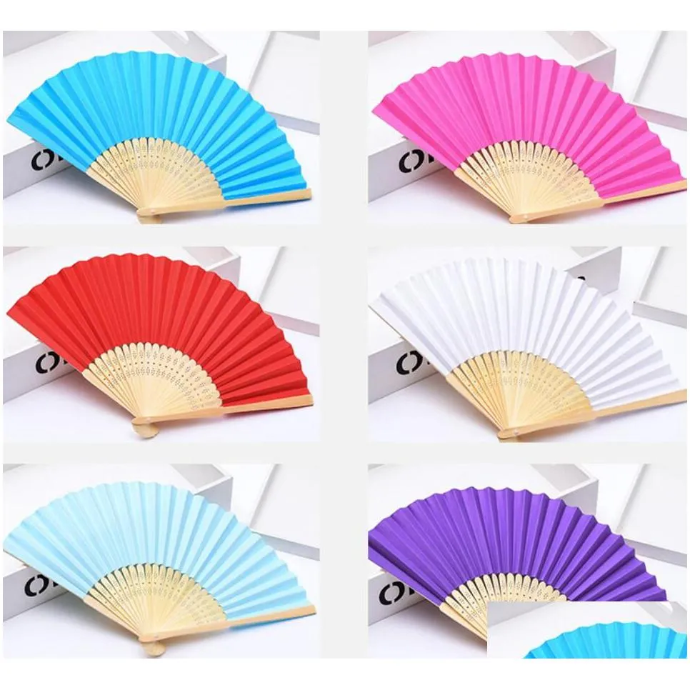 personalise hand-painted foldable paper fan portable party wedding supplies hand dance fan gift chinese decoration