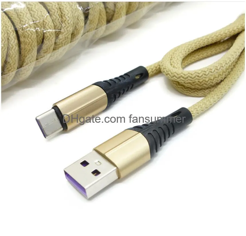 3a fast speed charging 1m 3ft braided fabric nylon type c usb cables micro usb cable