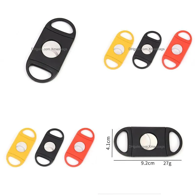 plastic cigar knife portable manual cigar cutter household smoking accessories 3 colors