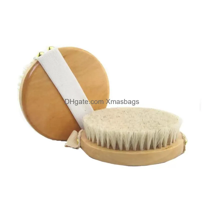 natural horsehair bath brush exfoliating without handle body massage brush bathroom wooden cleaning brushes june23