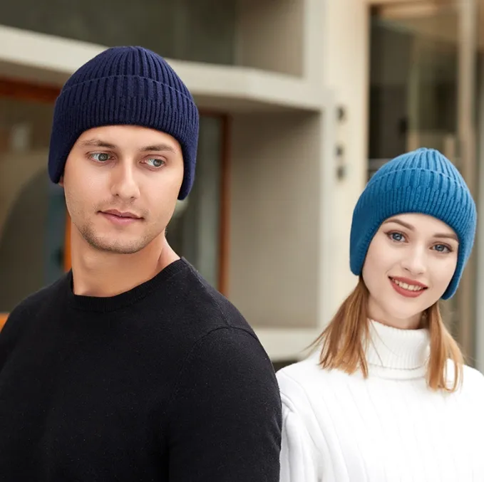 54-58cm men women girls thick warm ear protection beanie cap mens and womens knit hat hats fashion warmth winter caps knitted for gift