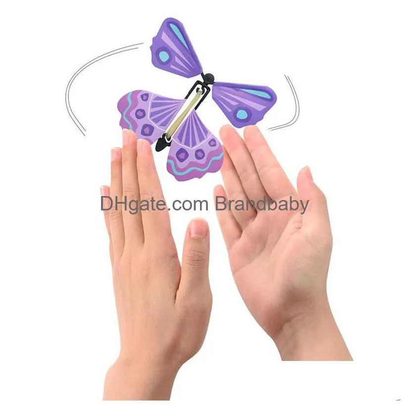 hot sale 3d butterfly kids toys fly butterfly childrens toys magic a4284