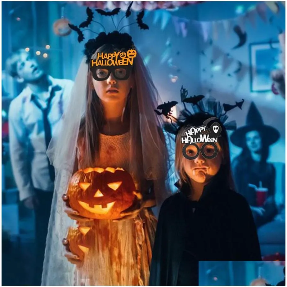 party decoration halloween paper glasses cosplay eyeglasses spider bat shape novelty eyeglass halloween costume kids