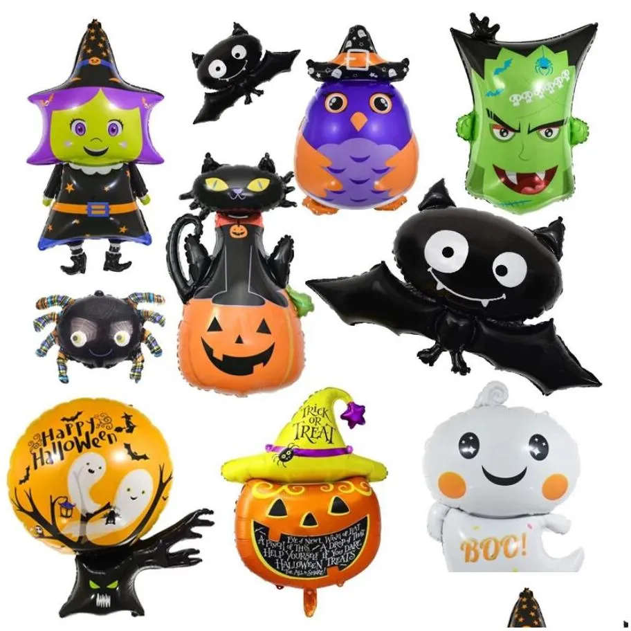 party decoration halloween pumpkin ghost balloons spider foil aluminum film balloons inflatable toys bat globos supplies