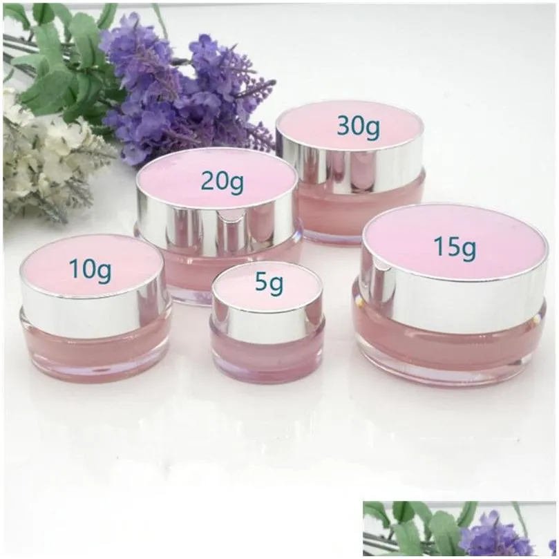 wholesale 5g 10g 20g 30g acrylic cosmetic cream jar bottle face cream pot lotion bottle sample container