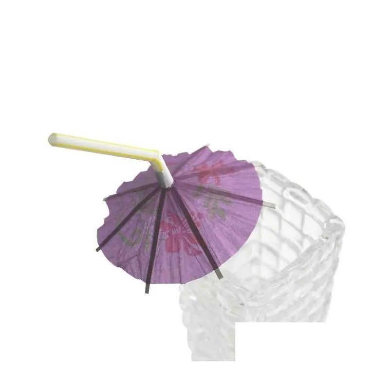 2021 90ct degrade paper luau cocktail umbrella plastic straws for summer drinks