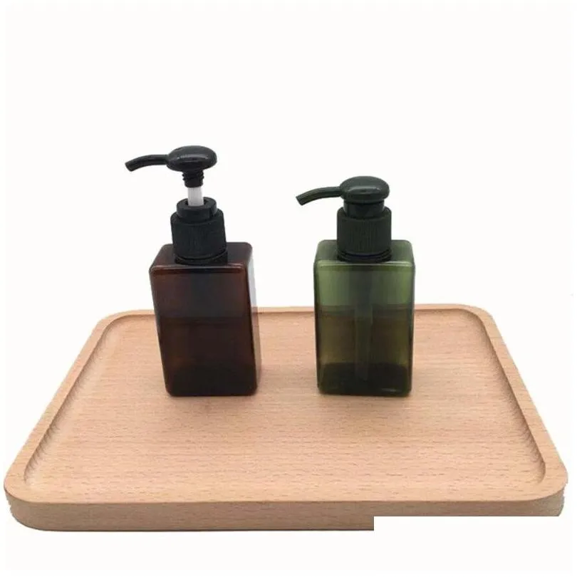 wholesale 100ml square petg bottle refillable container for cosmetic makeup lotion shampoo soap home bathroom storage container