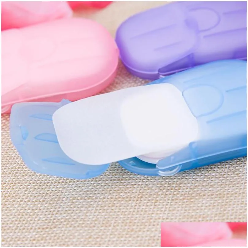 20pcsbox disposable anti dust mini travel soap paper washing hand bath cleaning portable boxed foaming soap paper