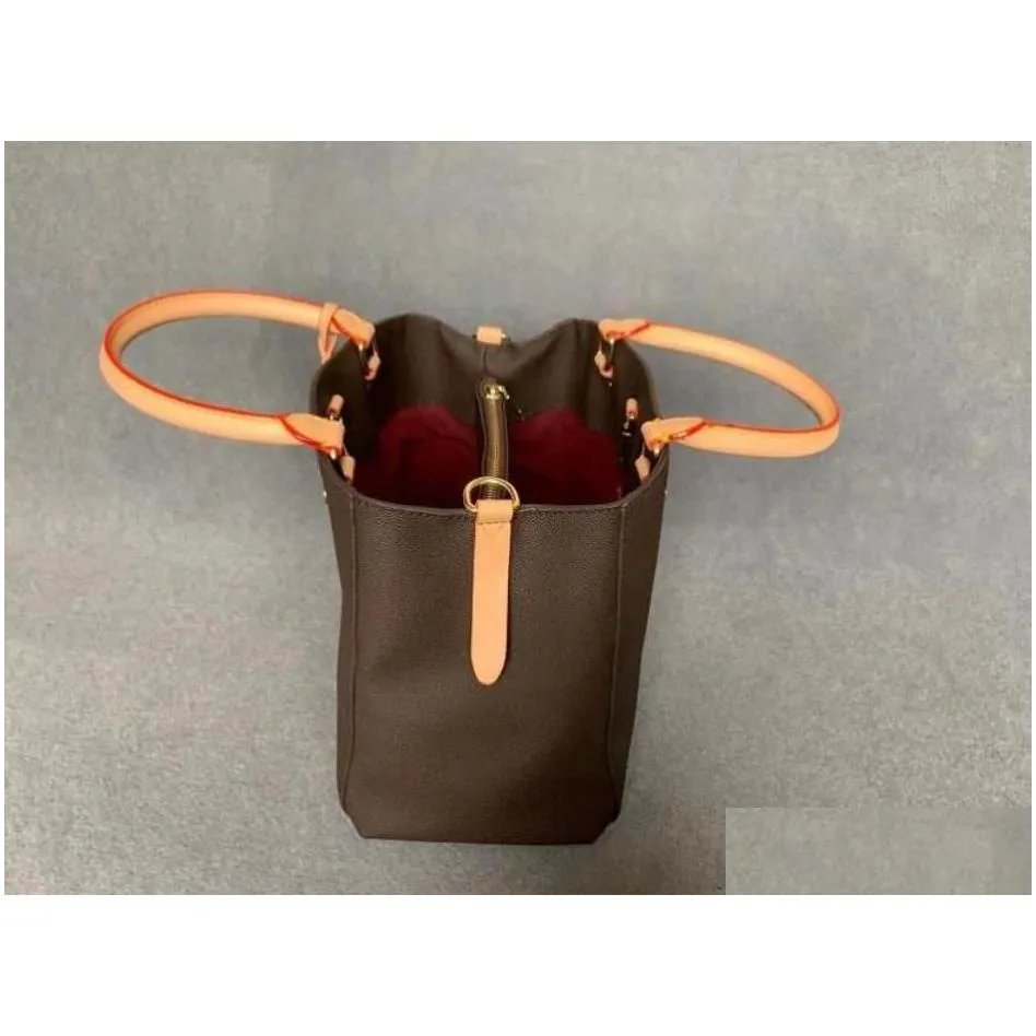 luxury designer handbags genuine leather handbags bags purses high quality ladies shoulder bag cross body brown flower 41055 41056 41057 louiseity bags