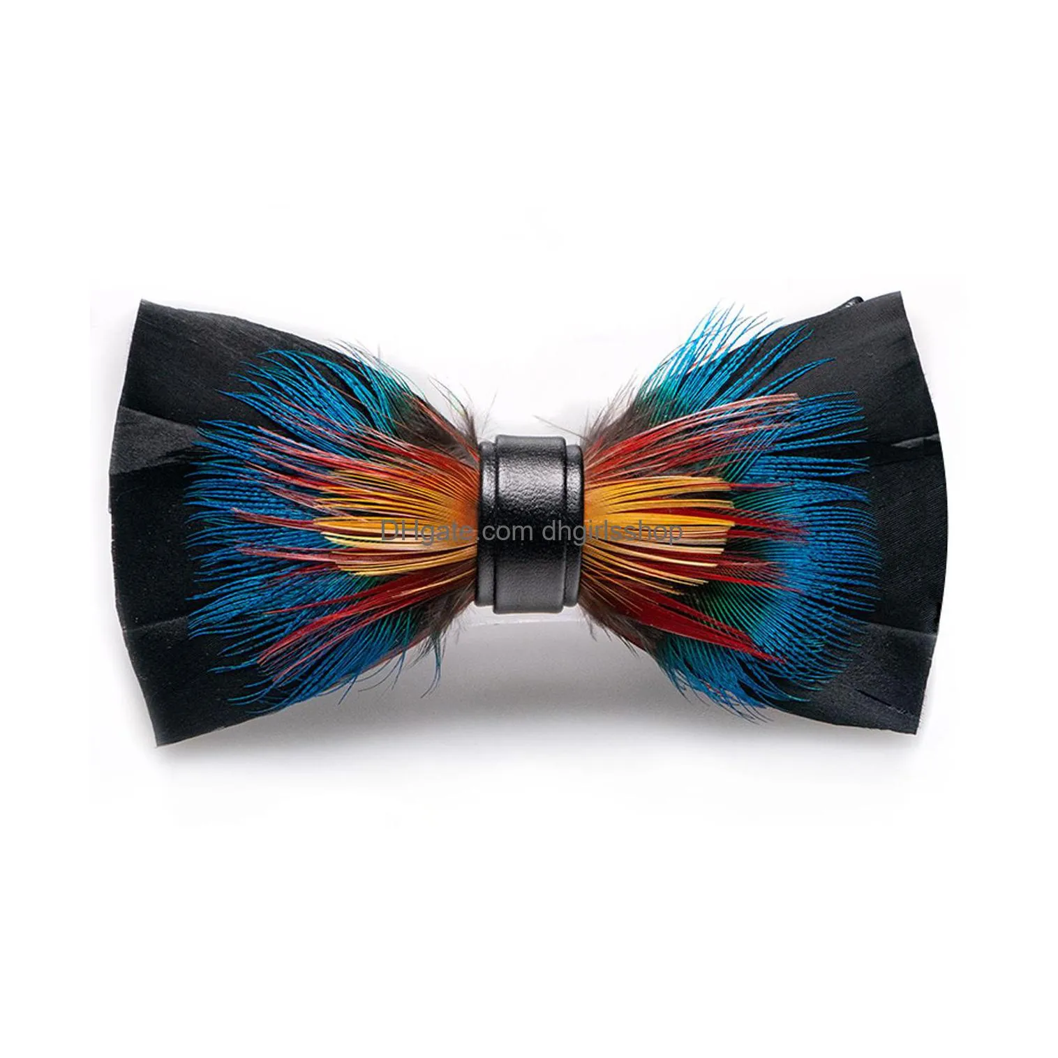 neck ties jemygins design men`s wedding bow tie fashion handmade feather bowtie gift for birthday party men bow tie suit accessories