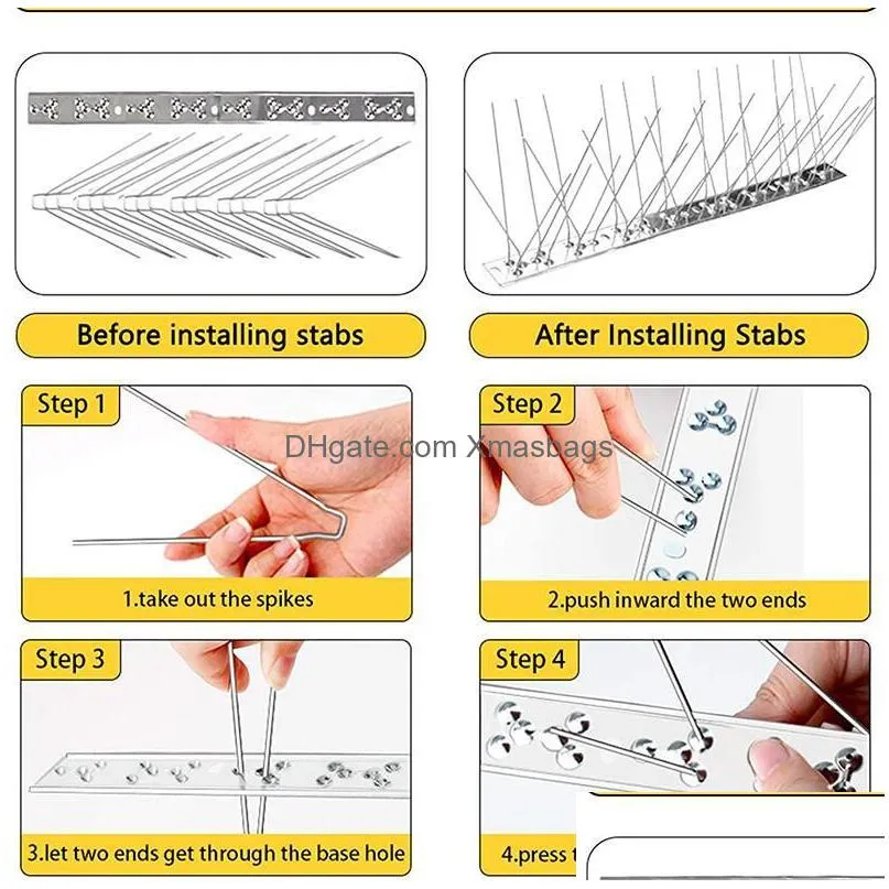 bird spikes for pigeons small birds cat 15 feet anti bird spikes stainless steel bird deterrent spikes 14 strips