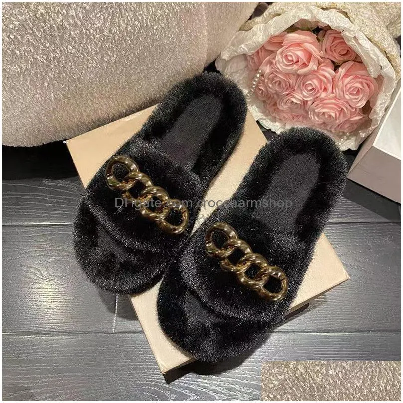 women fur slippers summer furry slides female fluffy indoor shoes womens bling fuzzy slide house sliders wholesale drop 