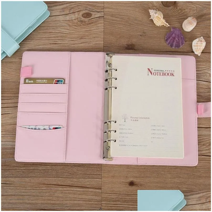 wholesale a5 a6 notebook cover protector pu leather notebooks binder personal planner diary loose covers for filler paper