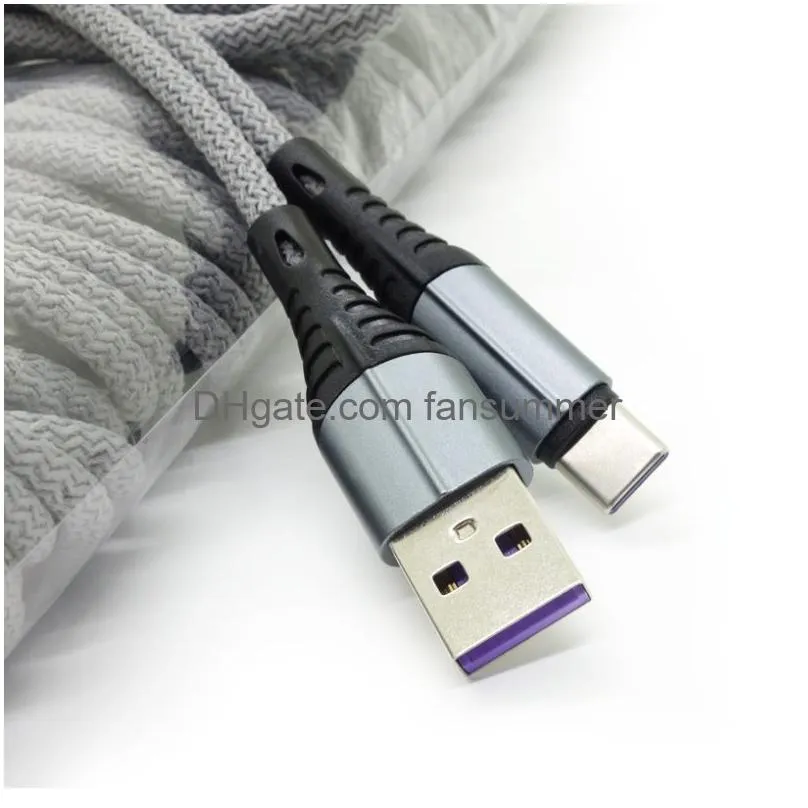 3a fast speed charging 1m 3ft braided fabric nylon type c usb cables micro usb cable