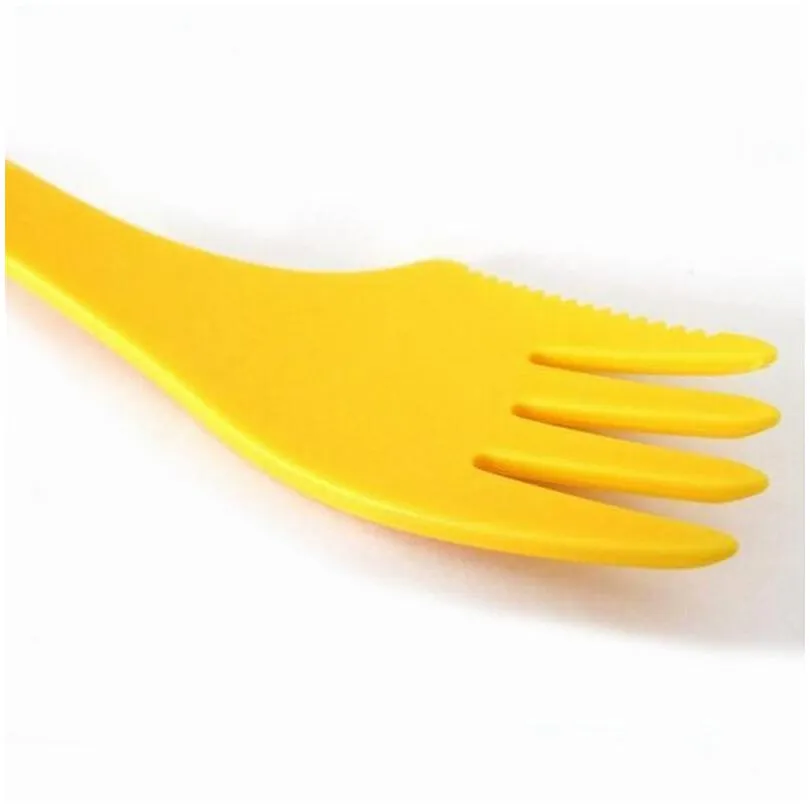 dhs plastic spoon fork- outdoor spork kitchen tools for 6 colors dhs plastic spoon fork-