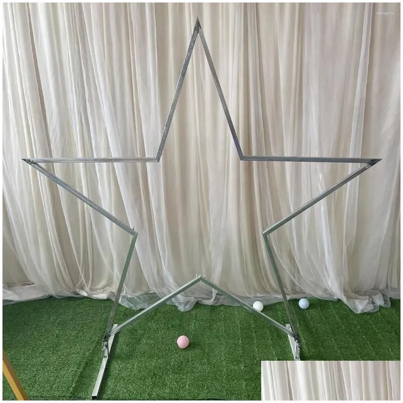 party decoration wedding arch wrought iron five-pointed star background outdoor balloons