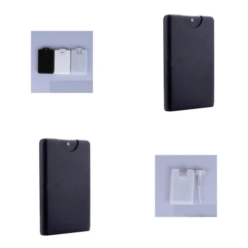 wholesale promotion empty 20ml plastic black credit card shape pocket perfume bottle women cosmetic container small mini spray bottles