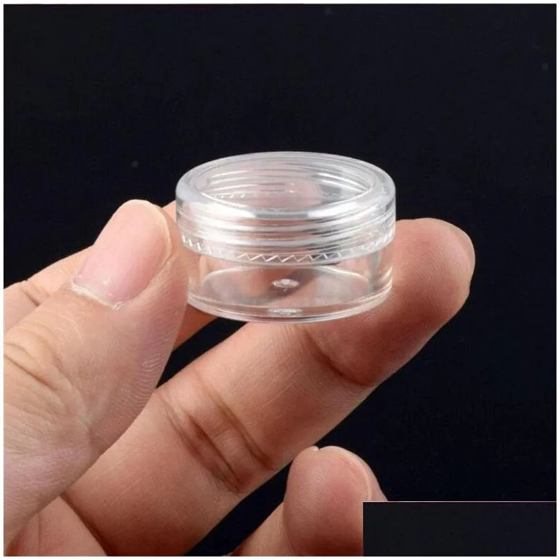 wholesale 3g 5g plastic containers jar box transparent bottle empty cosmetic cream jars 3ml 5ml container