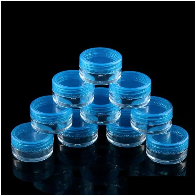 wholesale 3g 5g plastic containers jar box transparent bottle empty cosmetic cream jars 3ml 5ml container