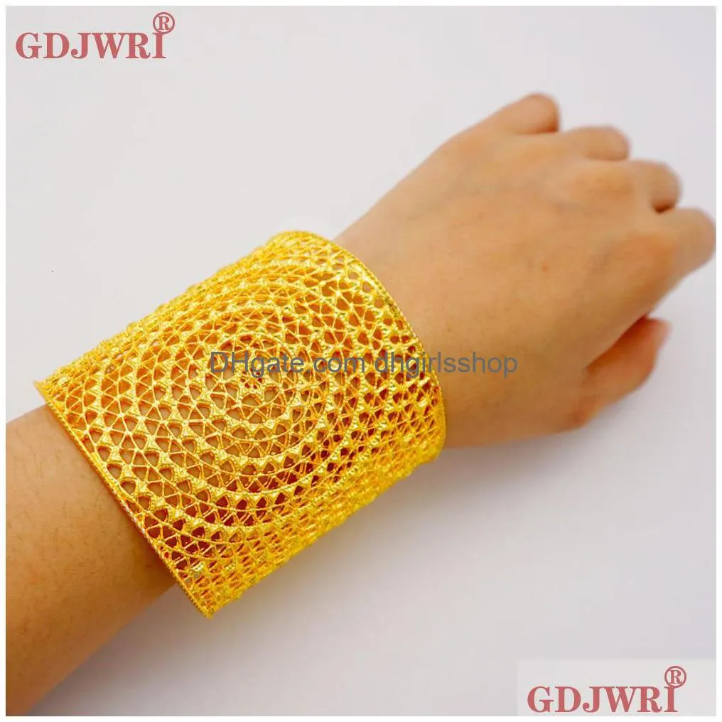 bangle wide bracelet gold color bangles for women accessories bride bracelets indian ethiopian france african dubai jewelry gifts