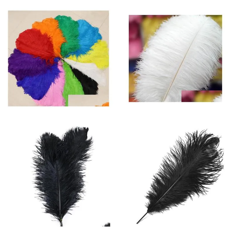 2021 wholesale 100pcs black ostrich feather plume for wedding centerpiece wedding decor party decor supply feative decor