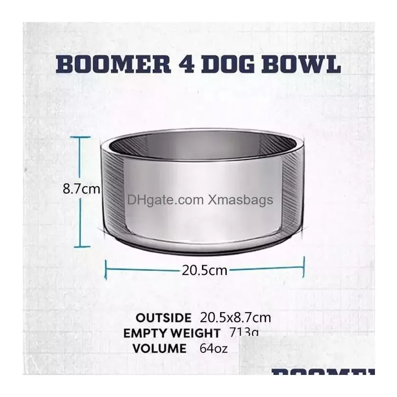 durable 64oz insulated metal pet bowls luxury sublimation custom stainless steel dog food bowl