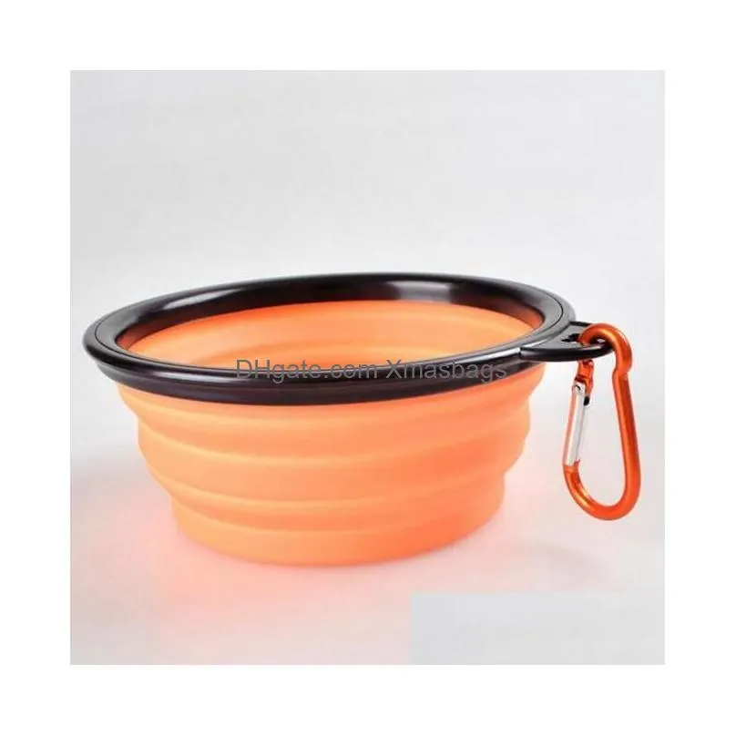 stock pet dog bowls folding portable dog food container silicone pet bowl puppy collapsible bowls pet feeding bowls with climbing