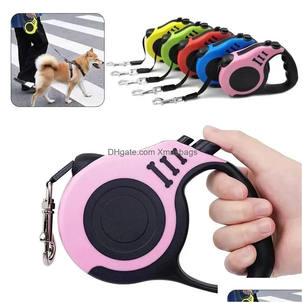 stock retractable dog leashes automatic nylon puppy cat traction rope belt pets walking leashes for small medium dogs fy5415