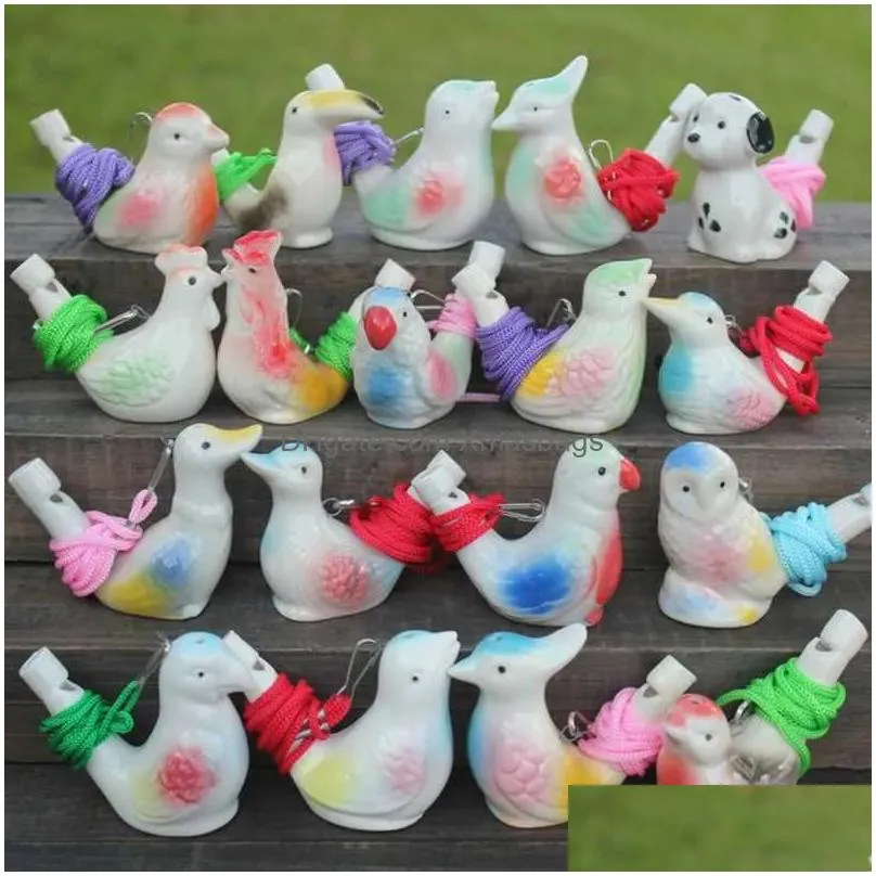 creative water bird whistle clay bird ceramic glazed song chirps bathtime kids toys gift christmas party favor home decoration