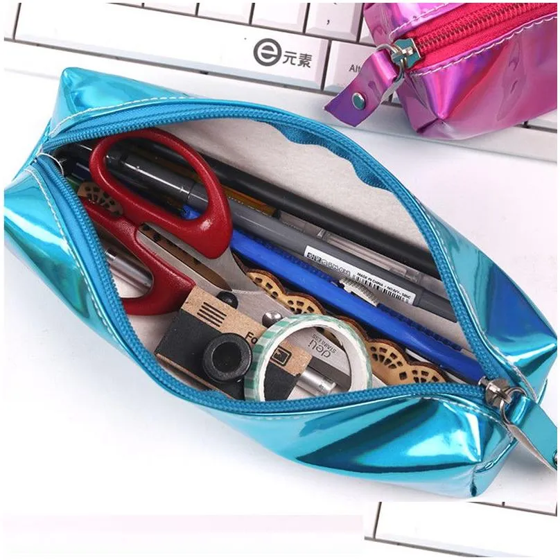 wholesale kids pencil case fashion pencils bags girls make up case stationery bags fashion pvc pencil bag