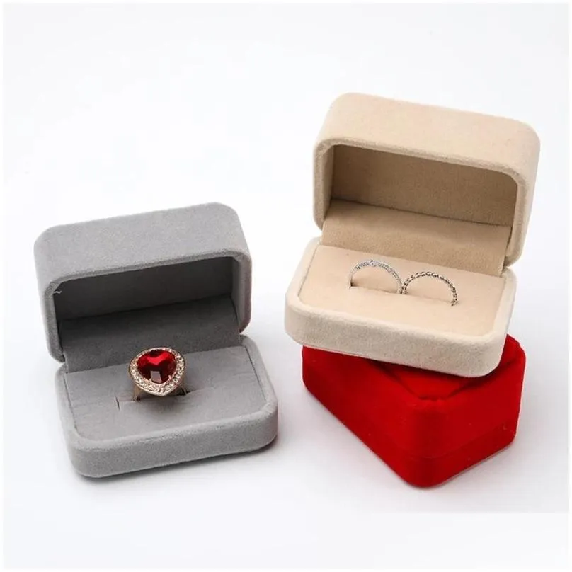 jewelry box velvet double ring case earring ring display boxes storage organizer holder gift package