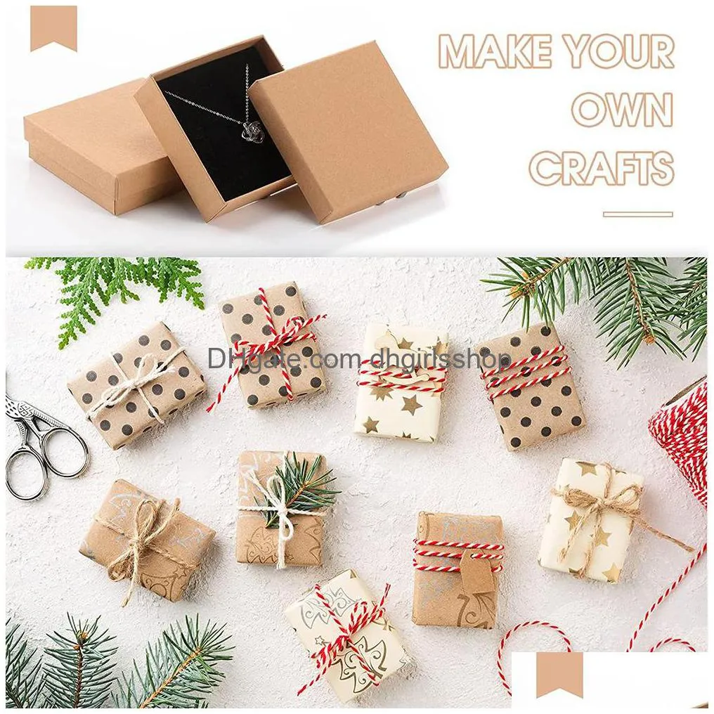 jewelry boxes 24pcs kraft jewelry box gift cardboard boxes for ring necklace earring womens jewelry gifts packaging with sponge inside